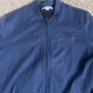 Mizzen + Main Bomber Jacket Large Mens Blue Full Zip
